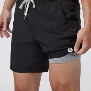 Vuori Men's Athletic Shorts - Black and Gray